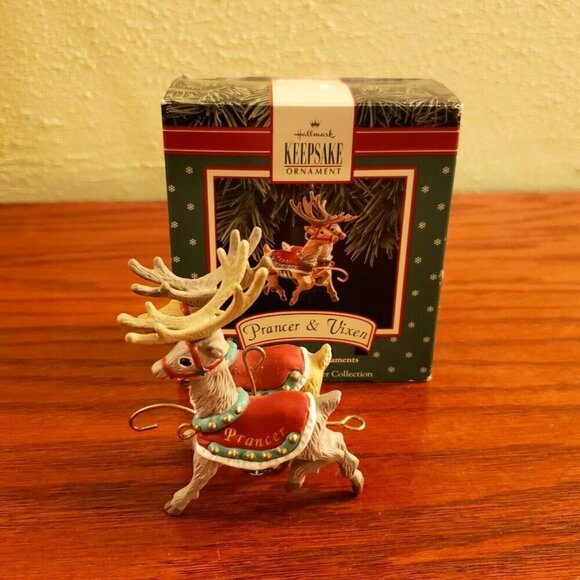 Reindeer Ornament Chirstmas Hallmark Keepsake  Prancer and Vixen Collection New - Picture 1 of 4